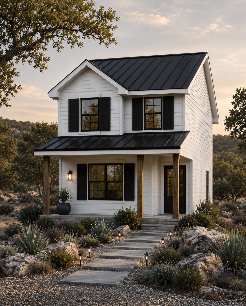 Completed custom home exterior after new build